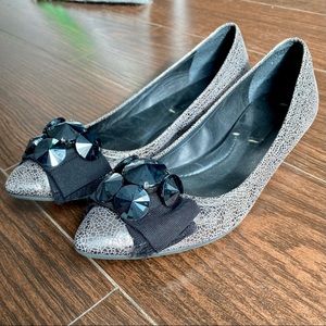 BCBG jewel-adorned flats